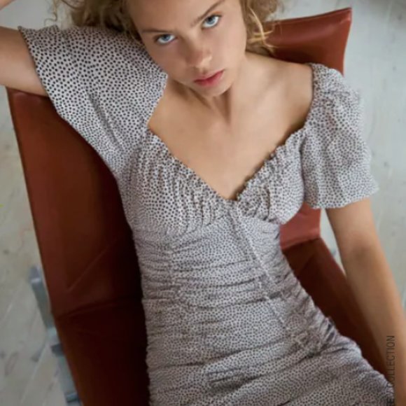 Zara Draped Polka Dot Dress - Picture 1 of 4